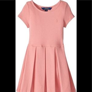 Ralph Lauren Pink Girls Pleated Dress, Size M NWT